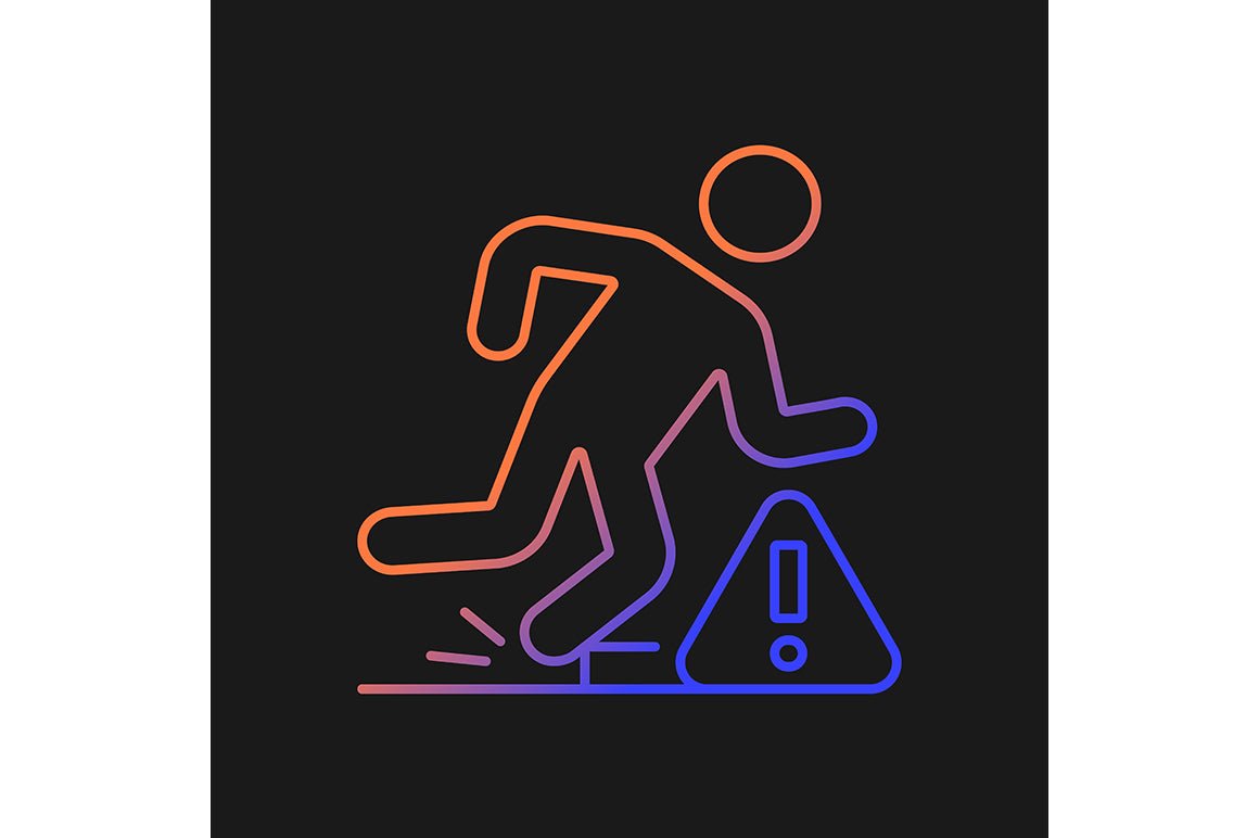 Vr headset gradient manual label icons set for dark and light mode