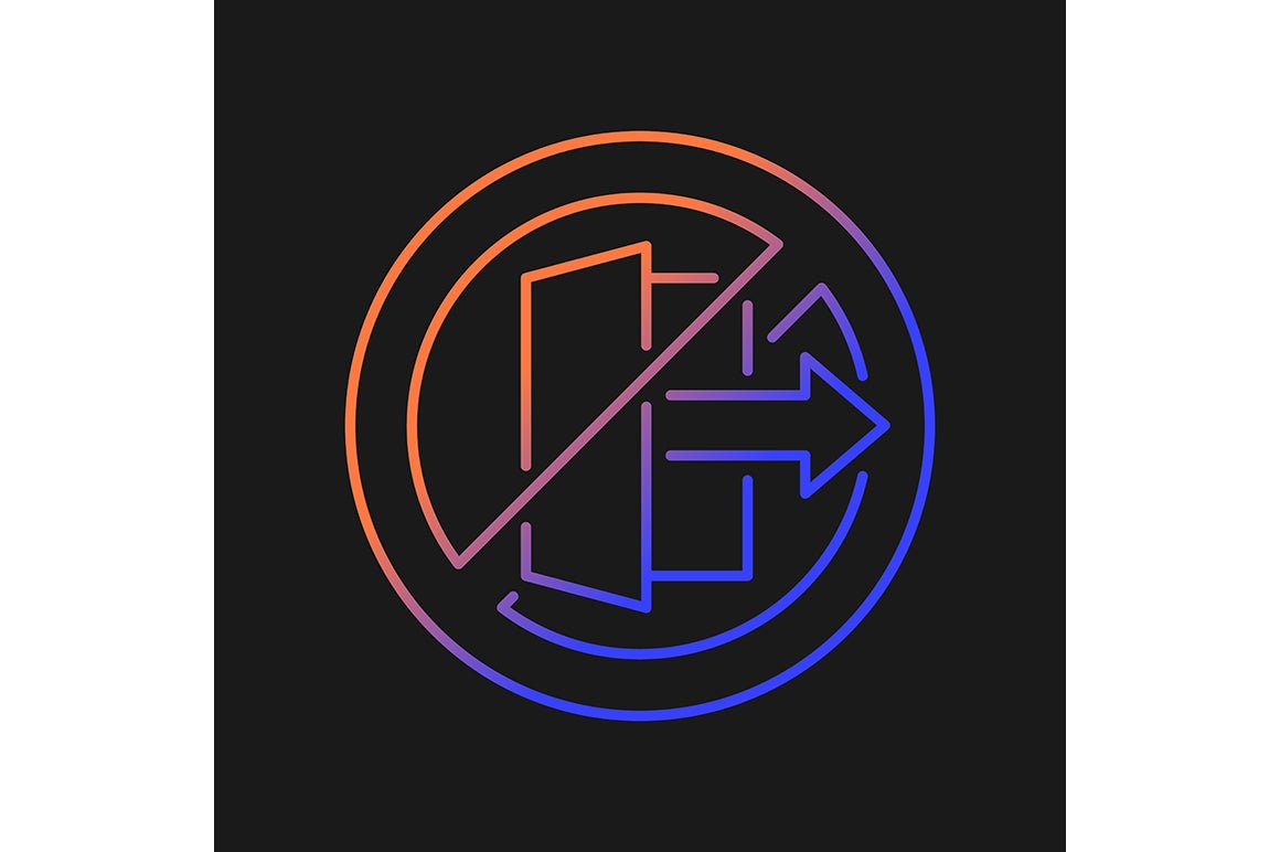 Vr headset gradient manual label icons set for dark and light mode