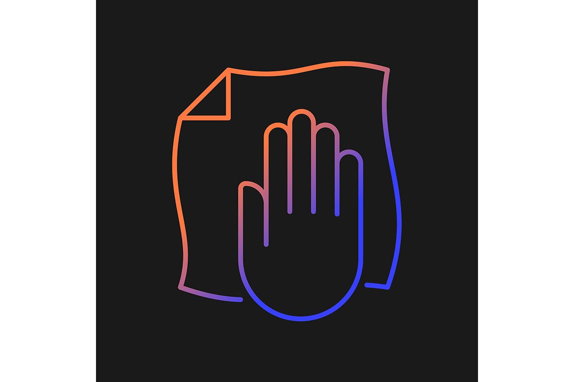 Vr headset gradient manual label icons set for dark and light mode