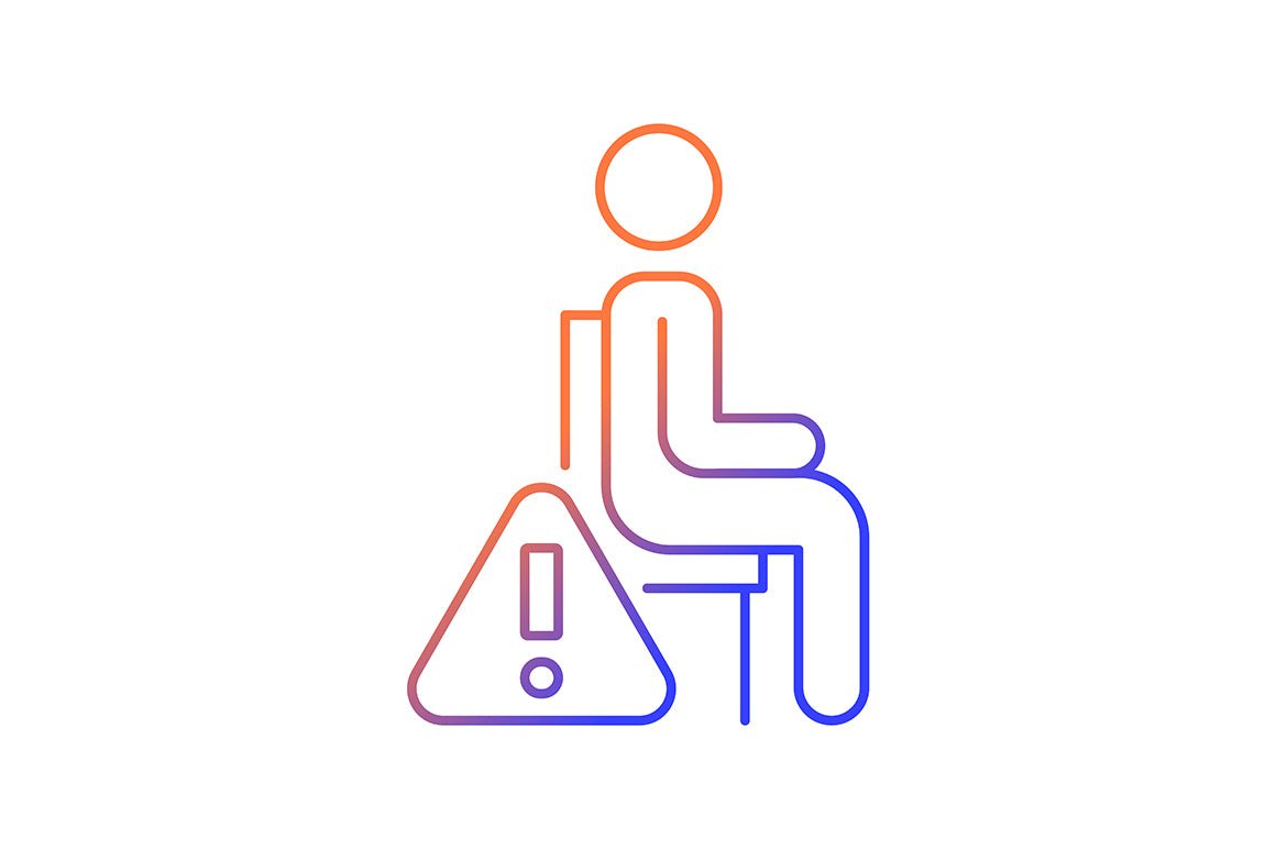 Vr headset gradient manual label icons set for dark and light mode