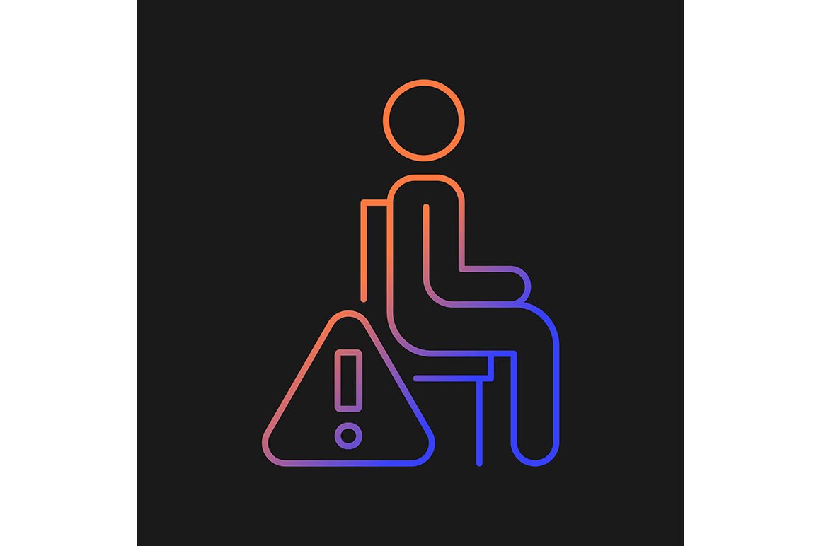 Vr headset gradient manual label icons set for dark and light mode