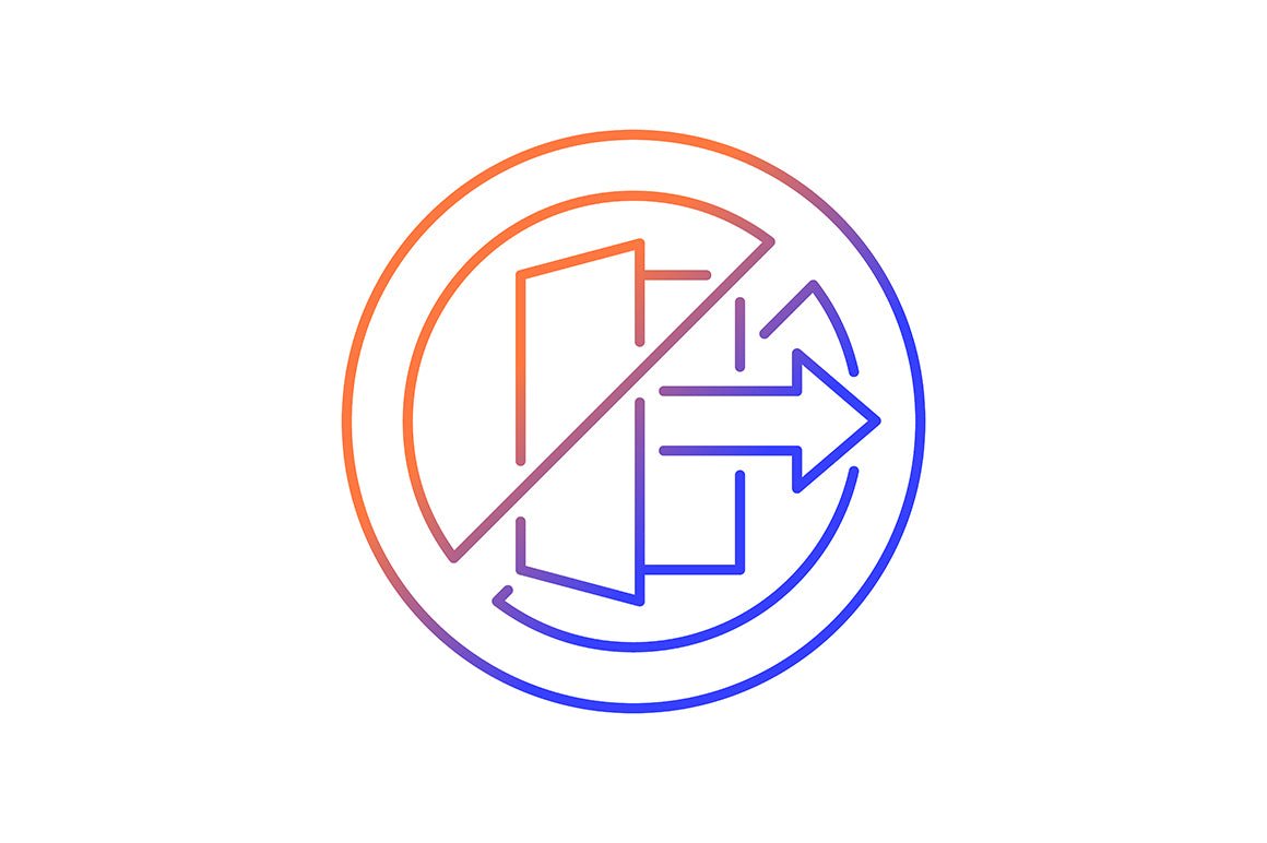 Vr headset gradient manual label icons set for dark and light mode
