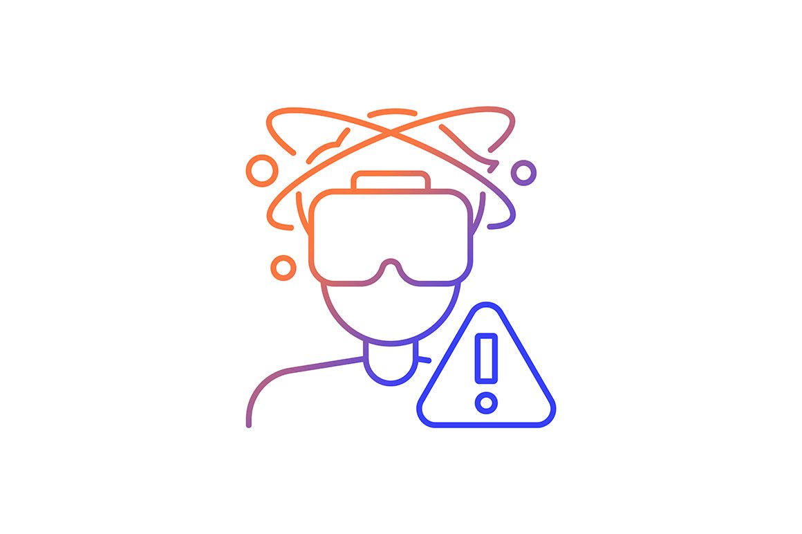 Vr headset gradient manual label icons set for dark and light mode