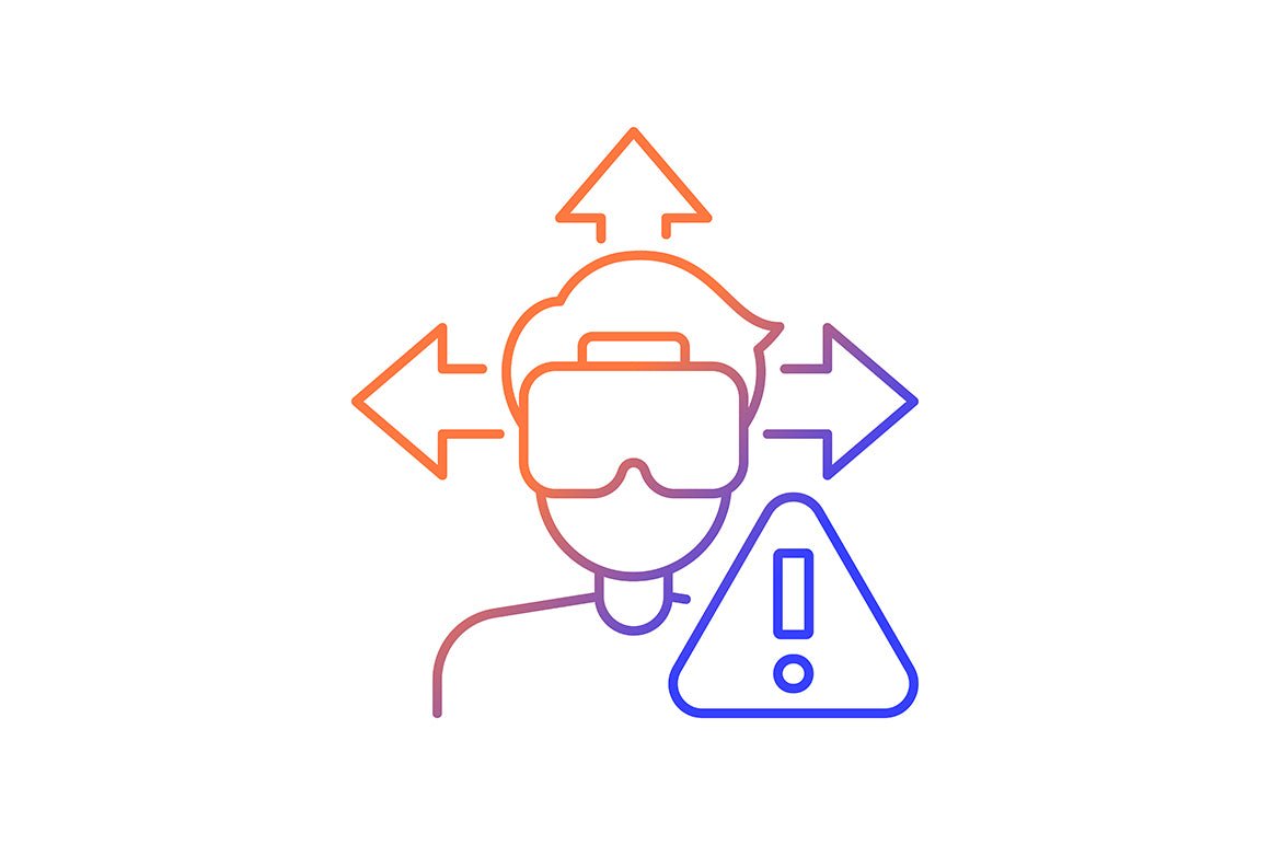 Vr headset gradient manual label icons set for dark and light mode