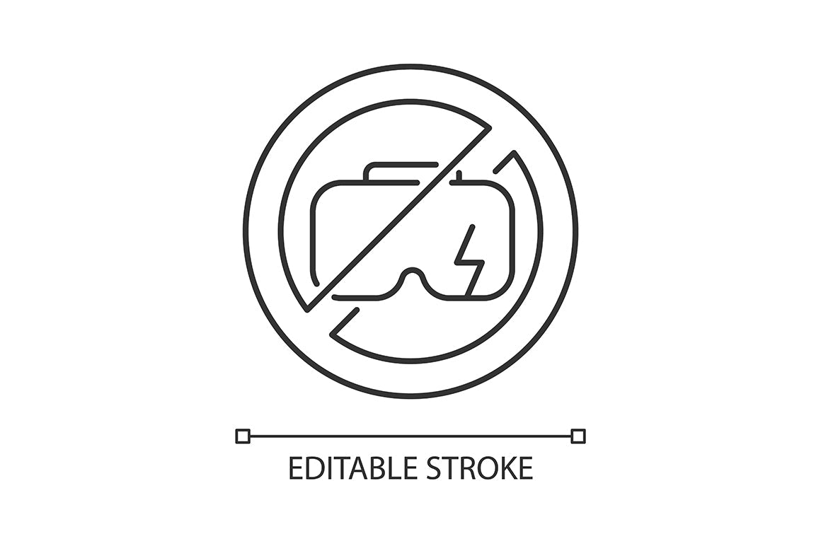 VR headset linear manual label icons set for dark and light mode
