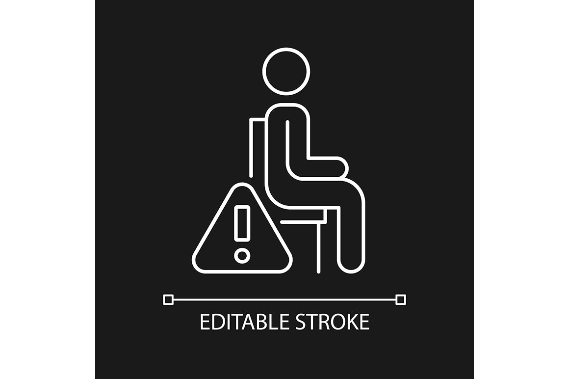 VR headset linear manual label icons set for dark and light mode