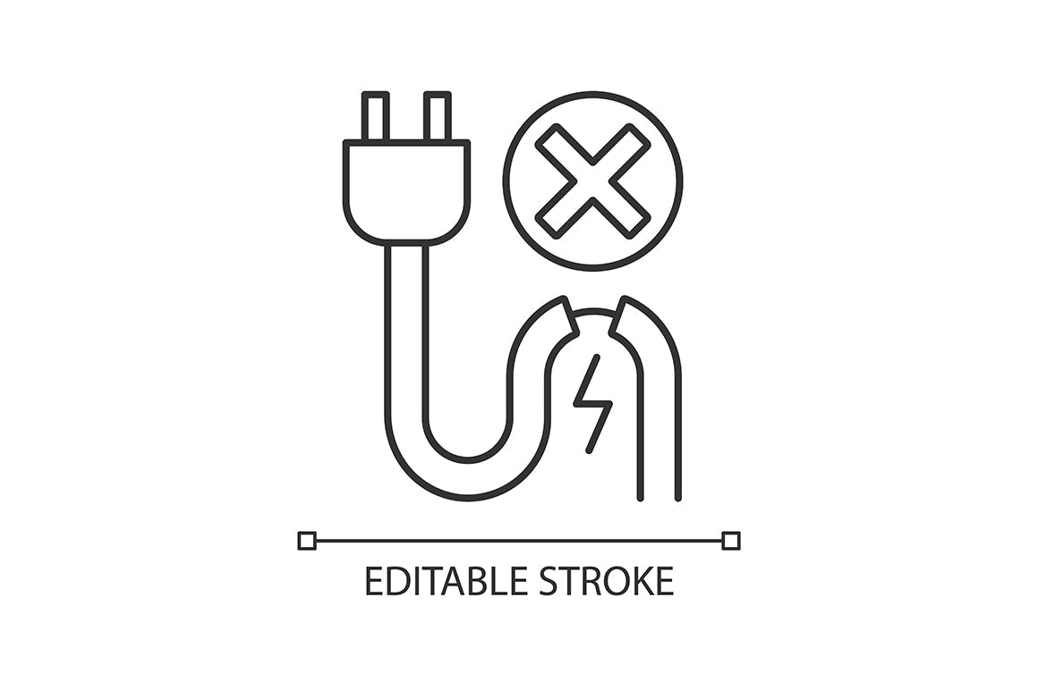 VR headset linear manual label icons set for dark and light mode