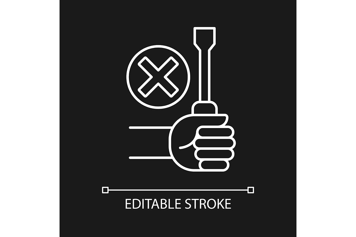 VR headset linear manual label icons set for dark and light mode