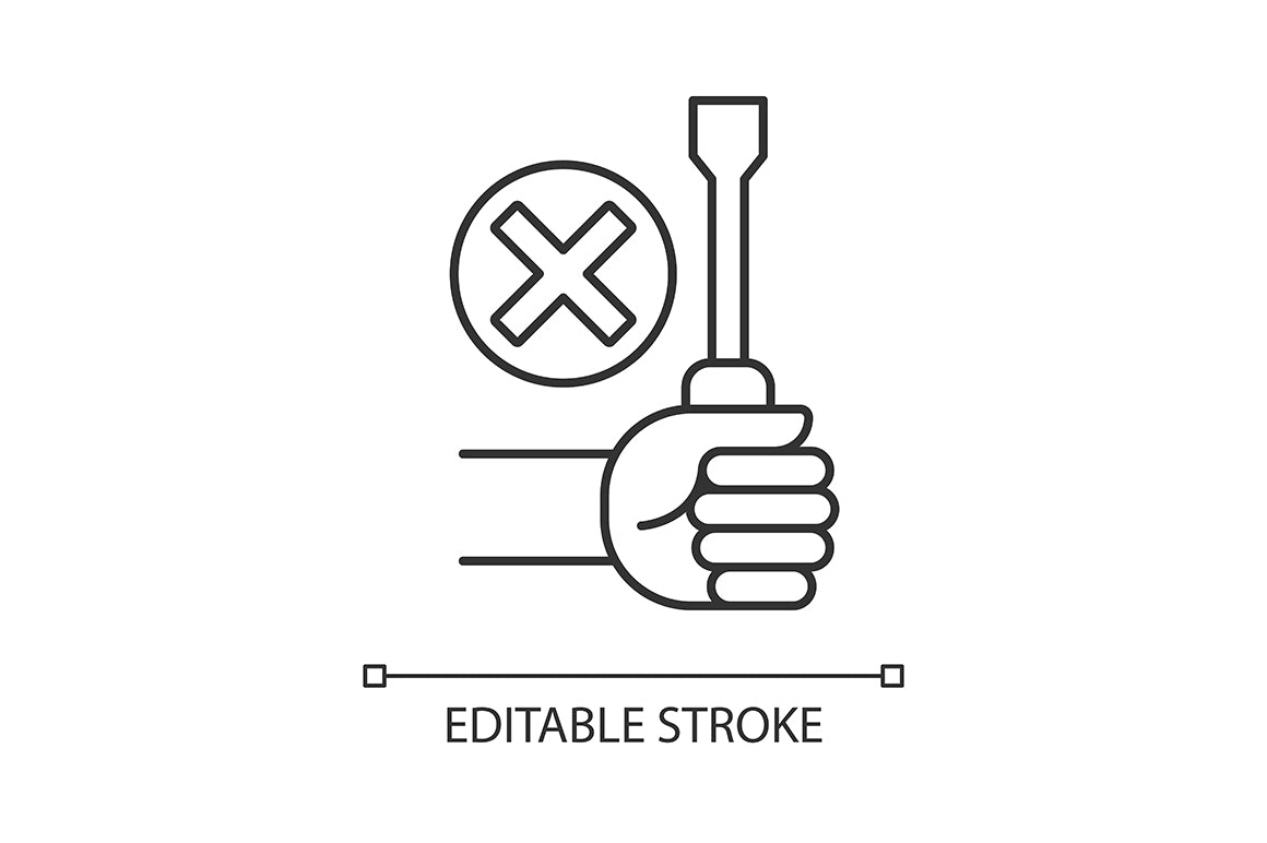 VR headset linear manual label icons set for dark and light mode