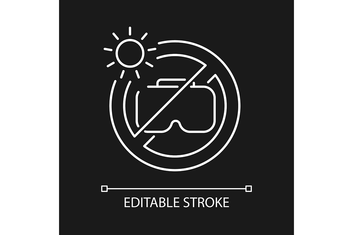 VR headset linear manual label icons set for dark and light mode