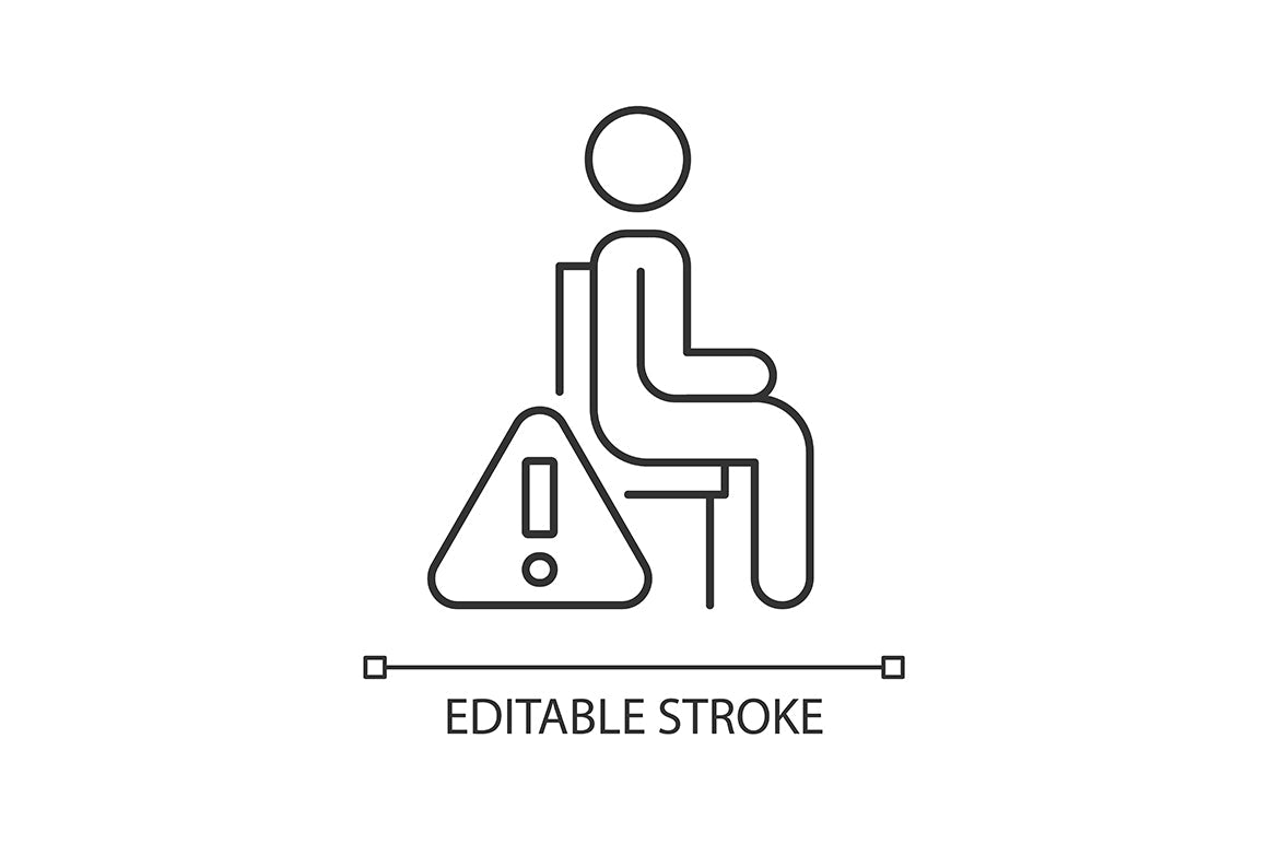 VR headset linear manual label icons set for dark and light mode