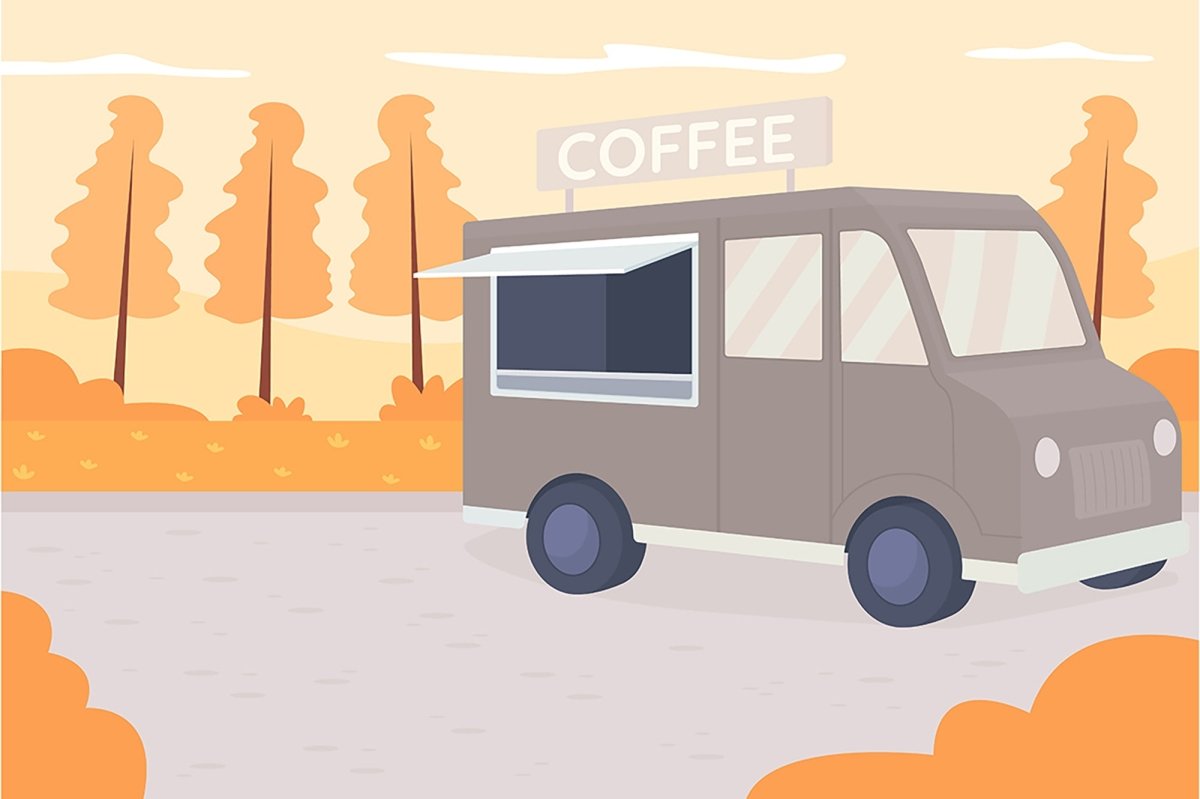 Walk in autumn flat color vector illustrations