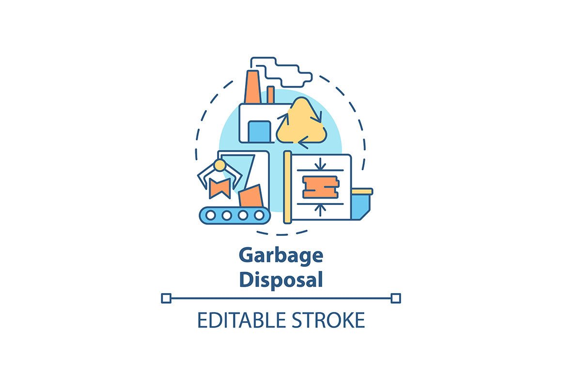 Waste collection services concept icons bundle