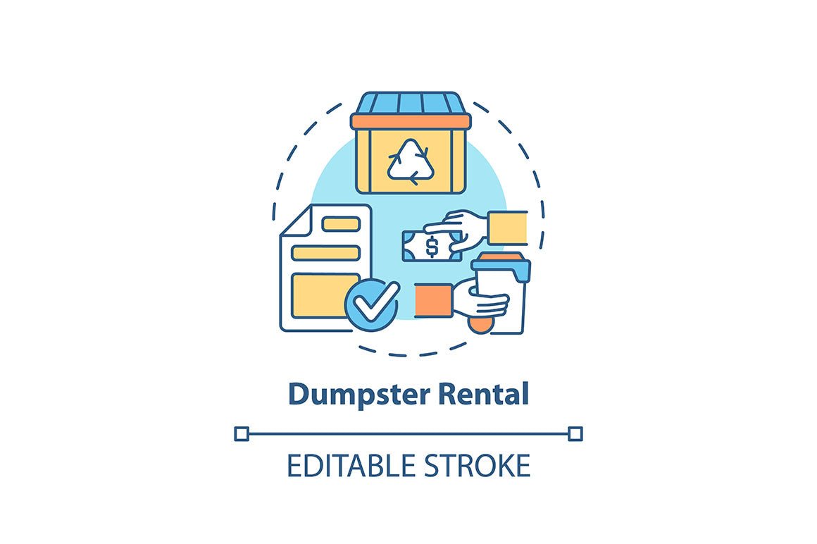 Waste collection services concept icons bundle