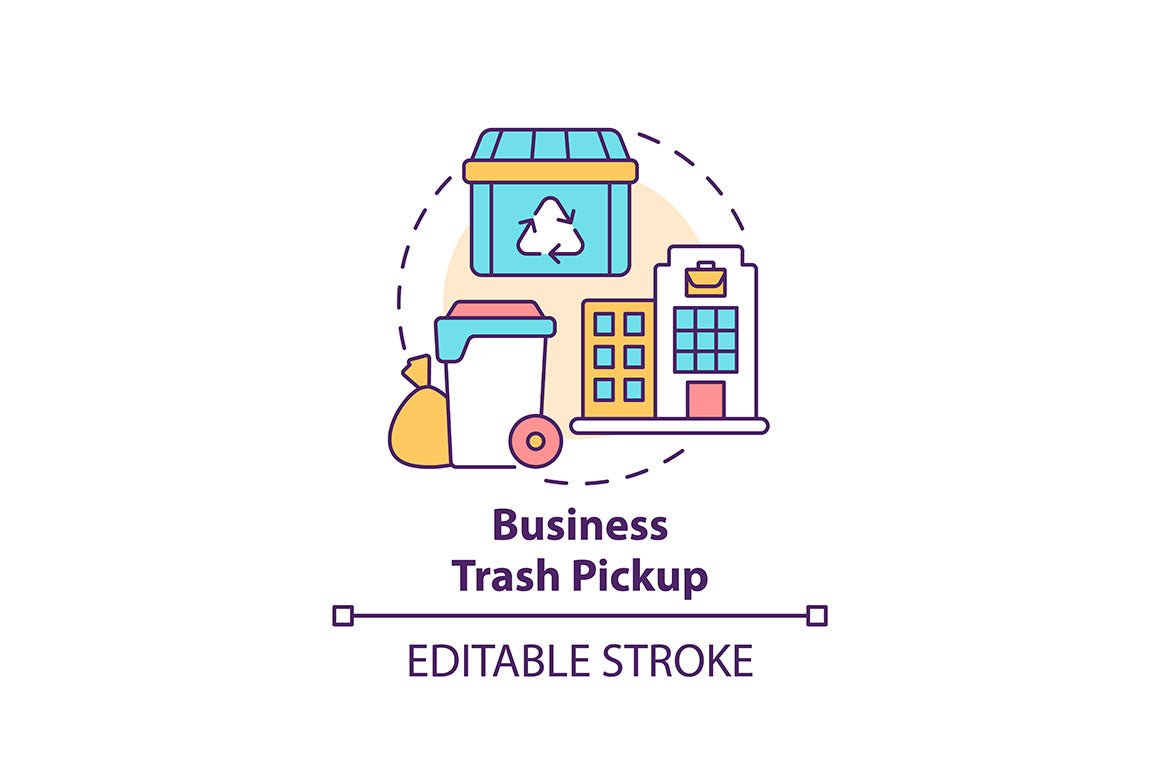 Waste collection services concept icons bundle