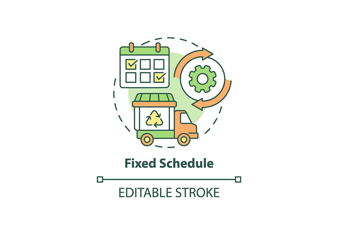 Waste collection services concept icons bundle