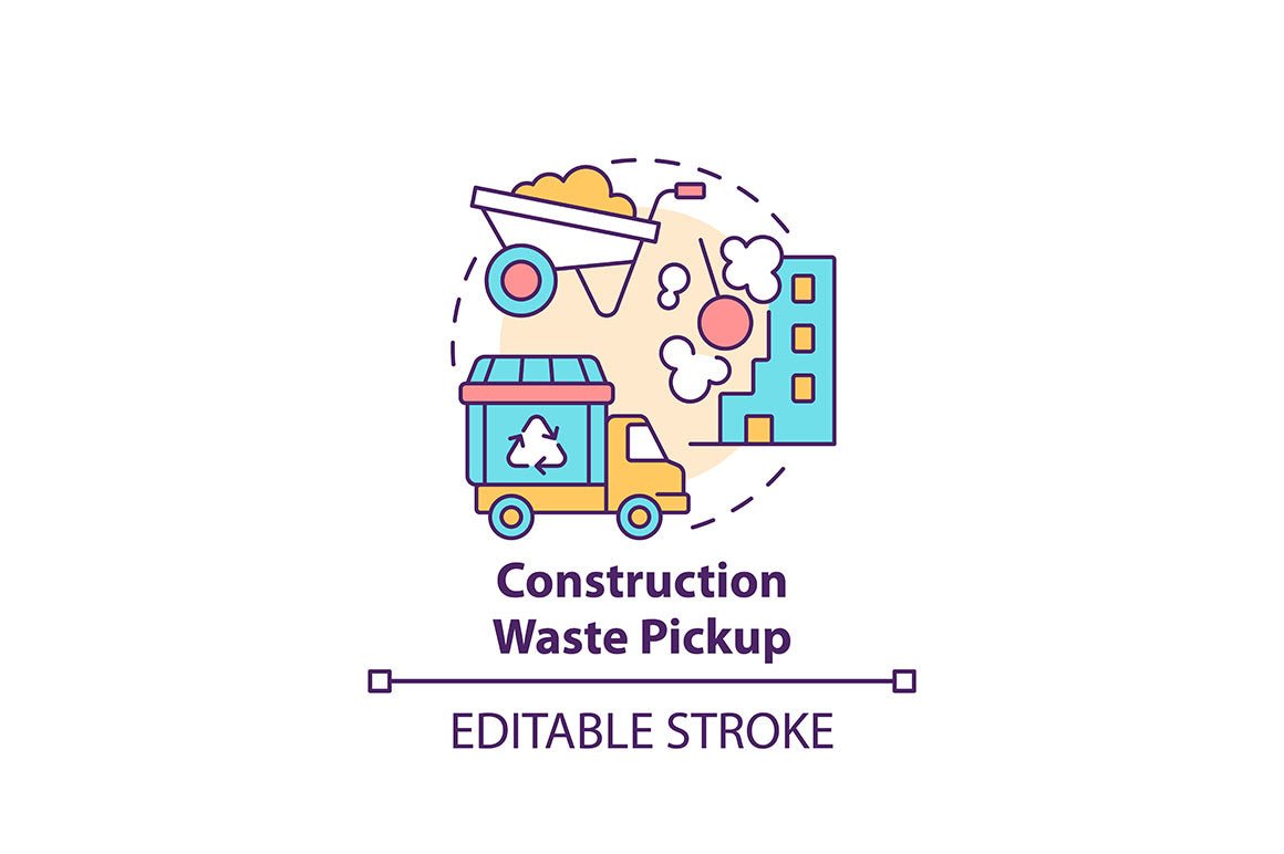 Waste collection services concept icons bundle