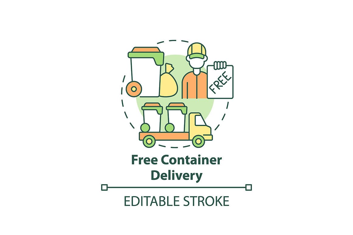 Waste collection services concept icons bundle