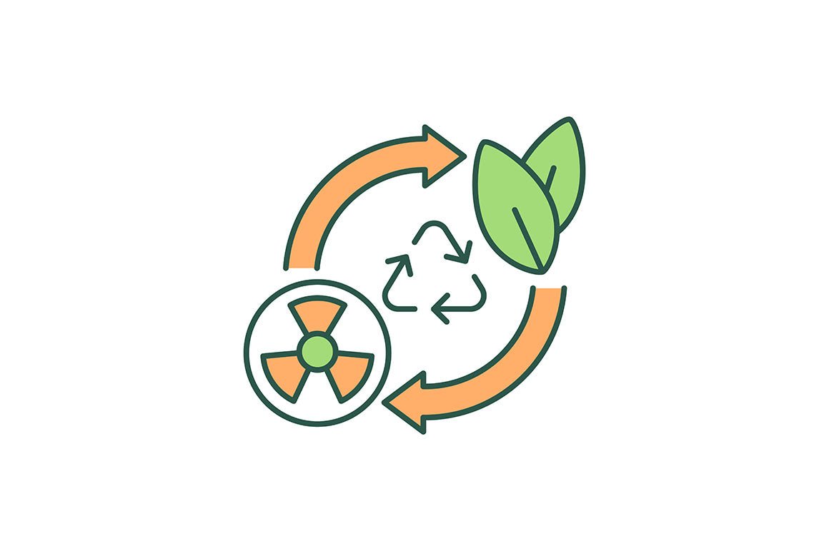 Waste management RGB color icons set