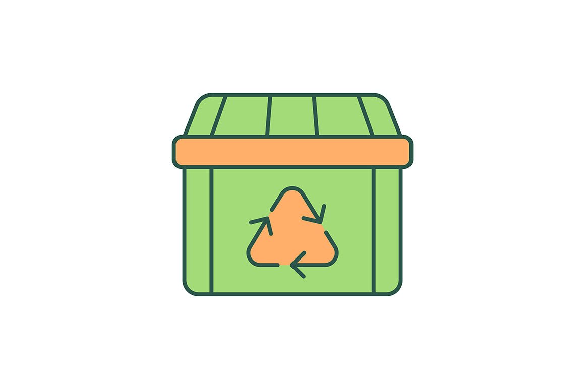 Waste management RGB color icons set