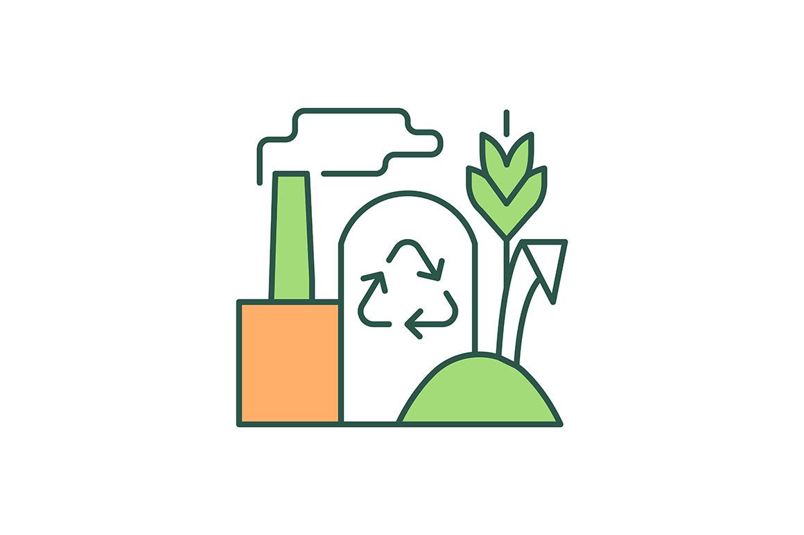 Waste management RGB color icons set