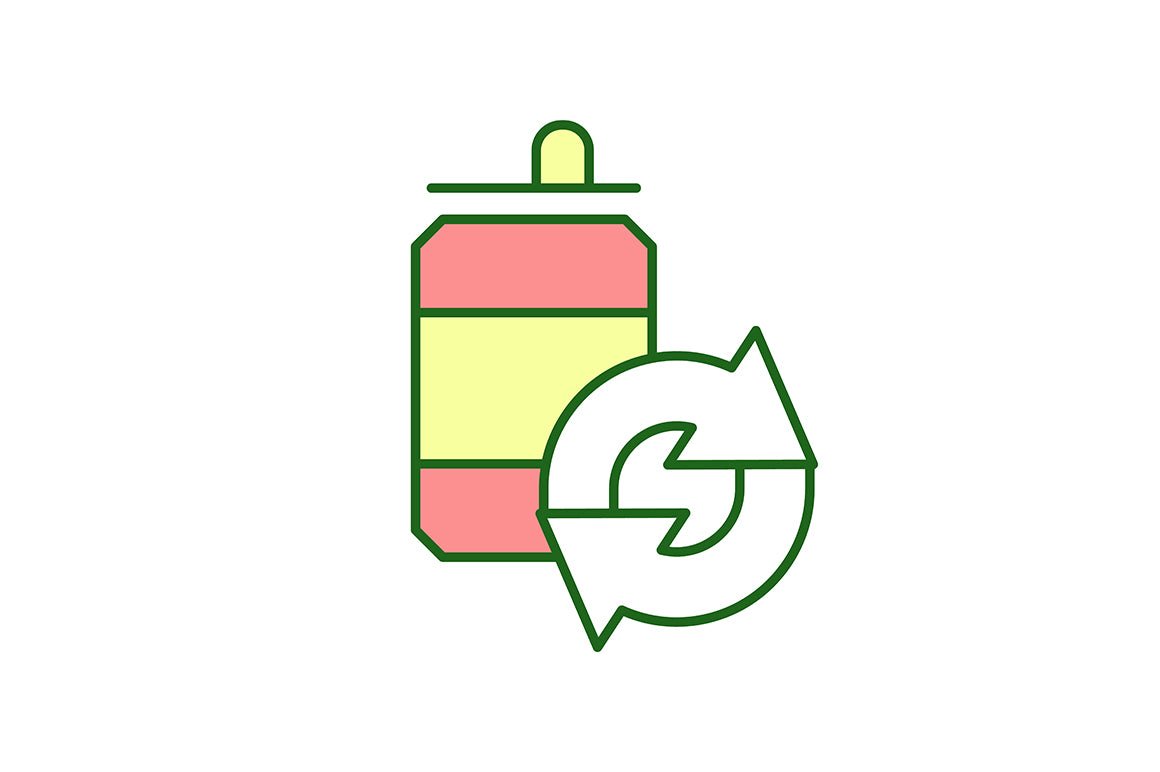 Waste recycling RGB color icons set