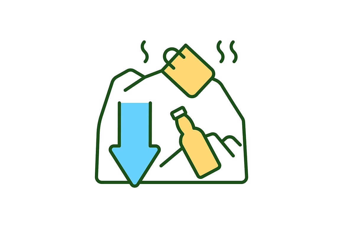 Waste recycling RGB color icons set