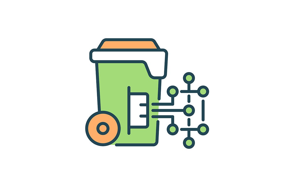 Waste recycling RGB color icons set