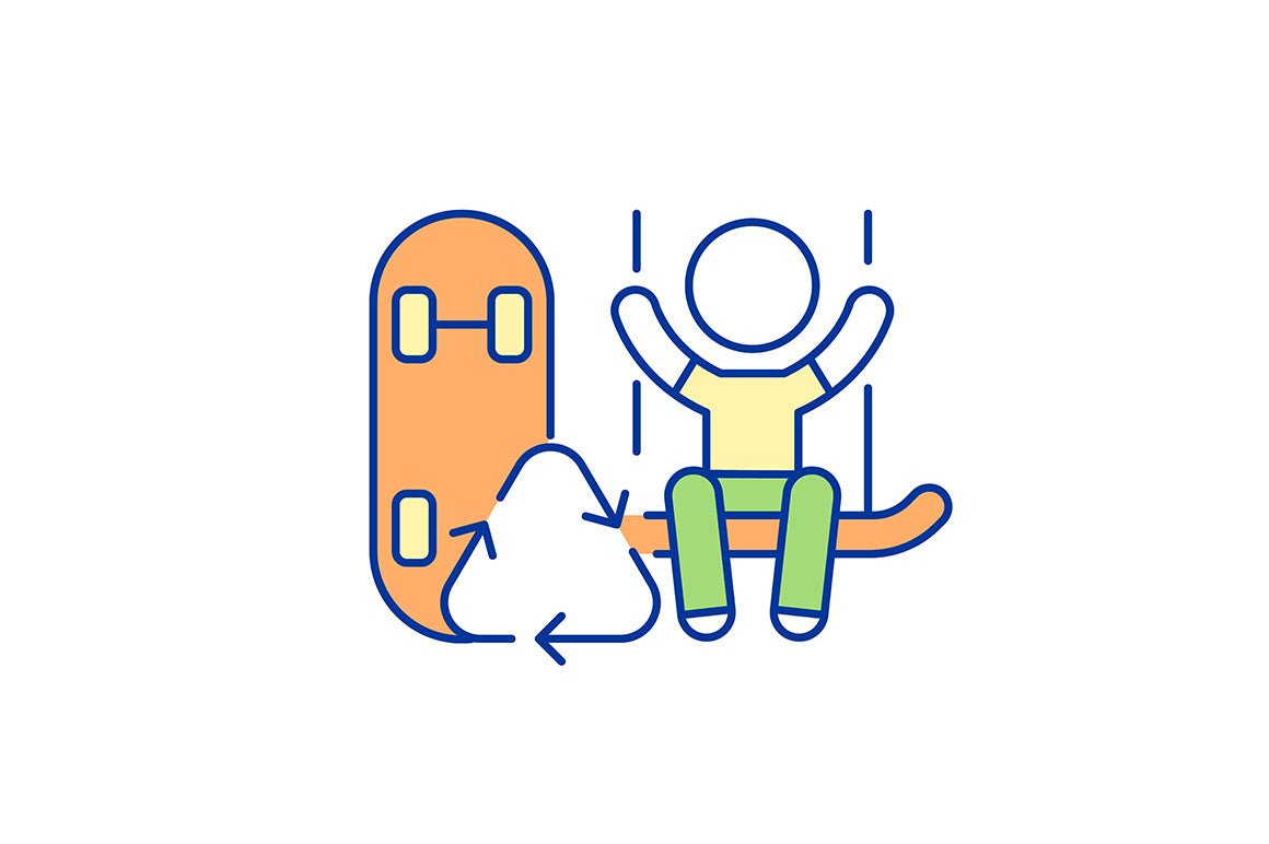 Waste recycling RGB color icons set