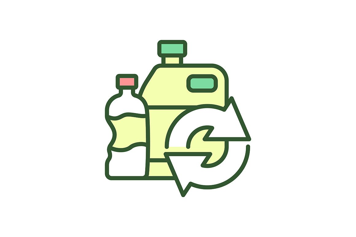 Waste recycling RGB color icons set