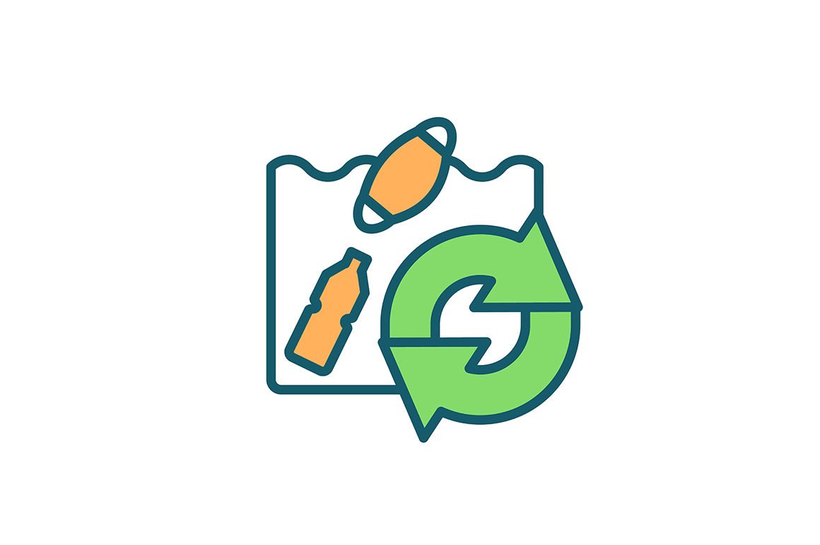 Waste recycling RGB color icons set