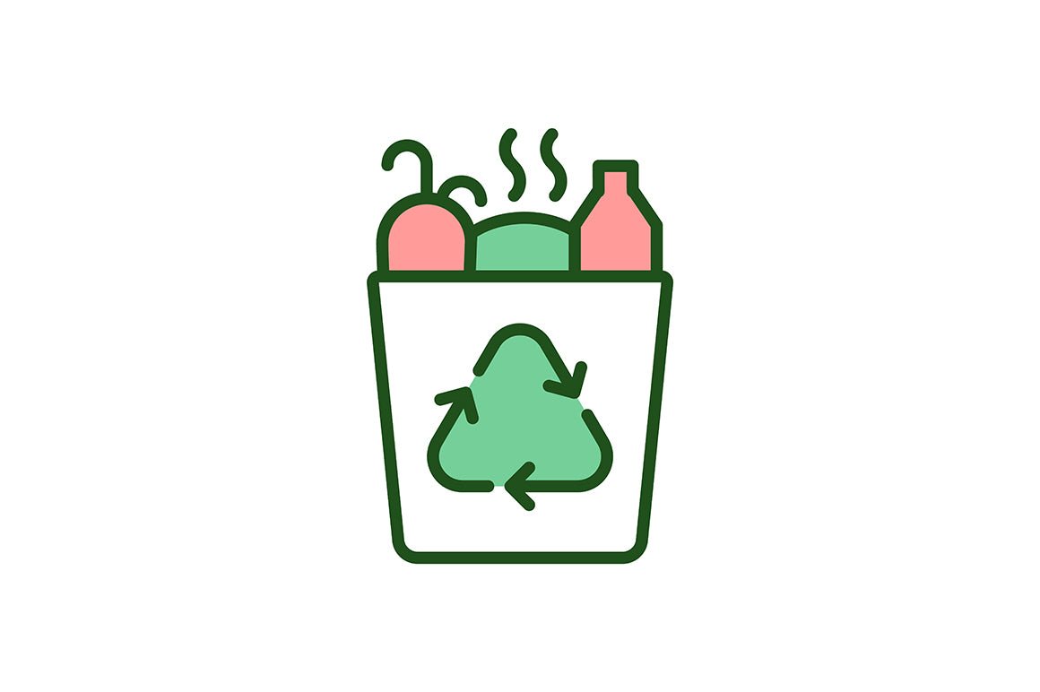 Waste recycling RGB color icons set