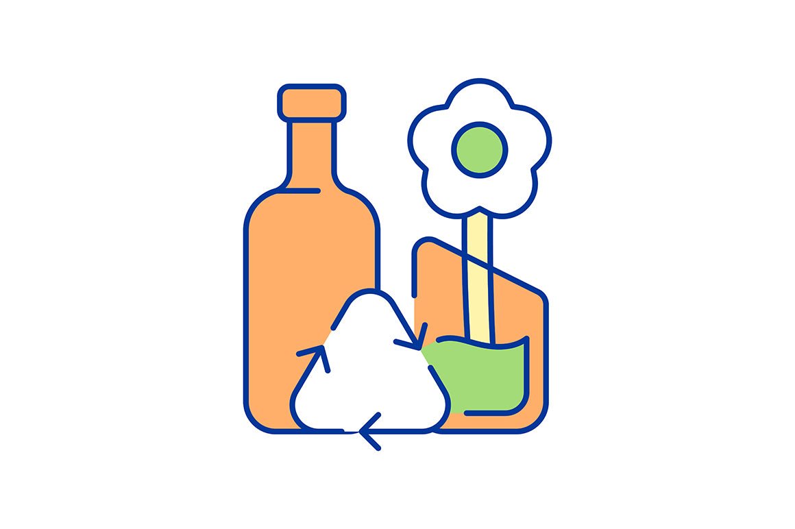 Waste recycling RGB color icons set