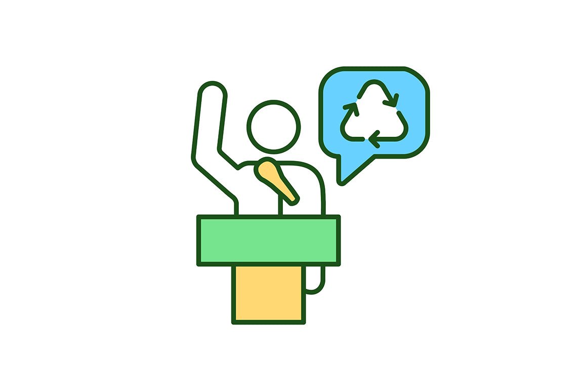 Waste recycling RGB color icons set