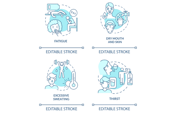 Water and hydration concept icons bundle