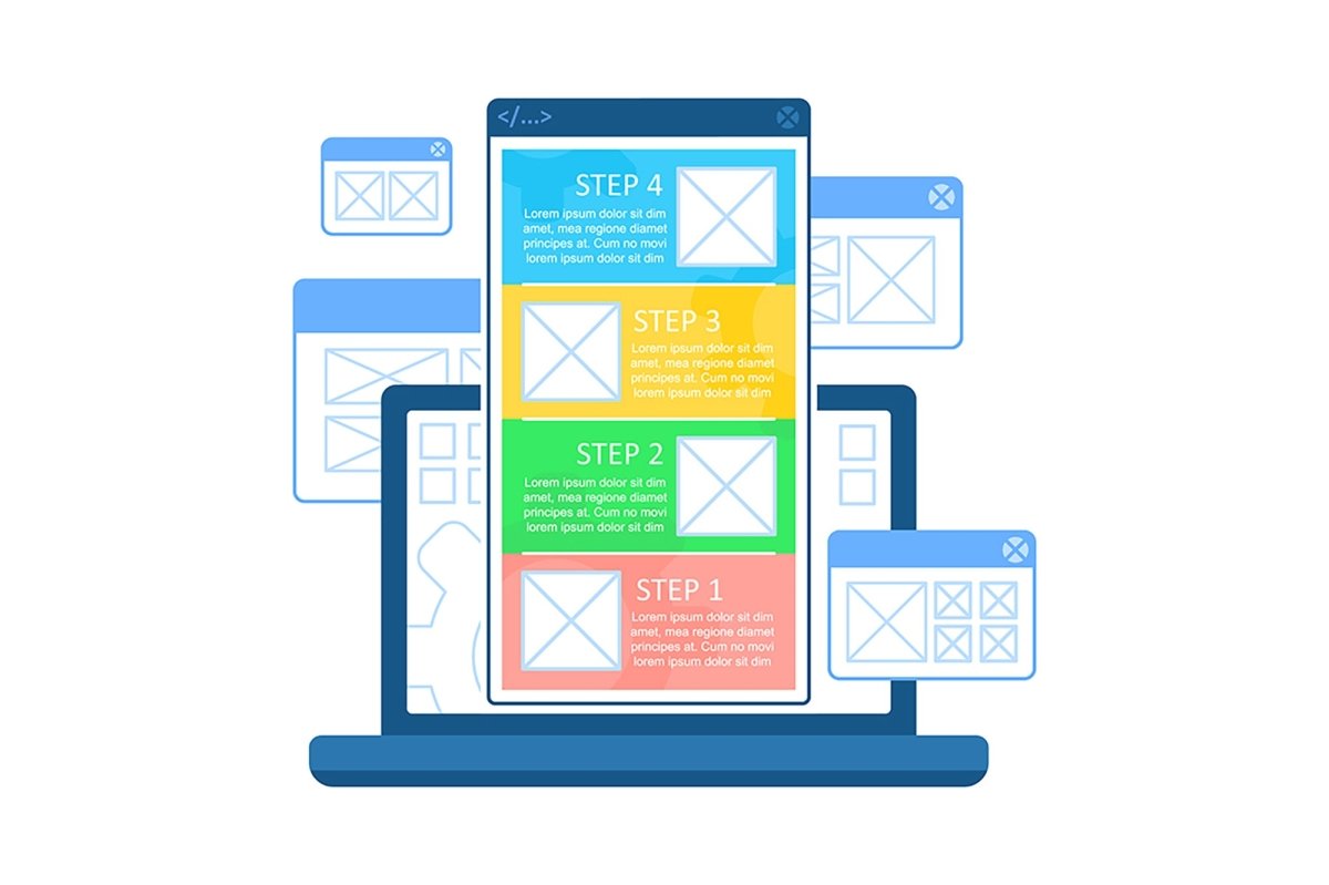 Web development infographic template bundle
