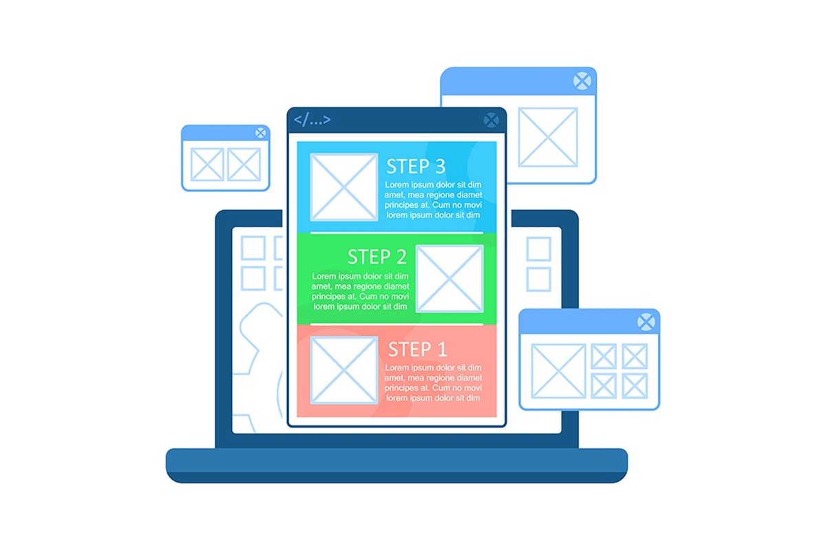 Web development infographic template bundle