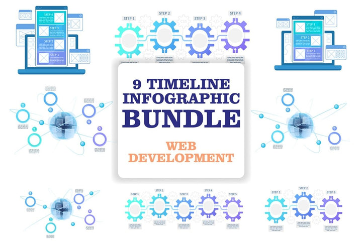Website infographic chart template set