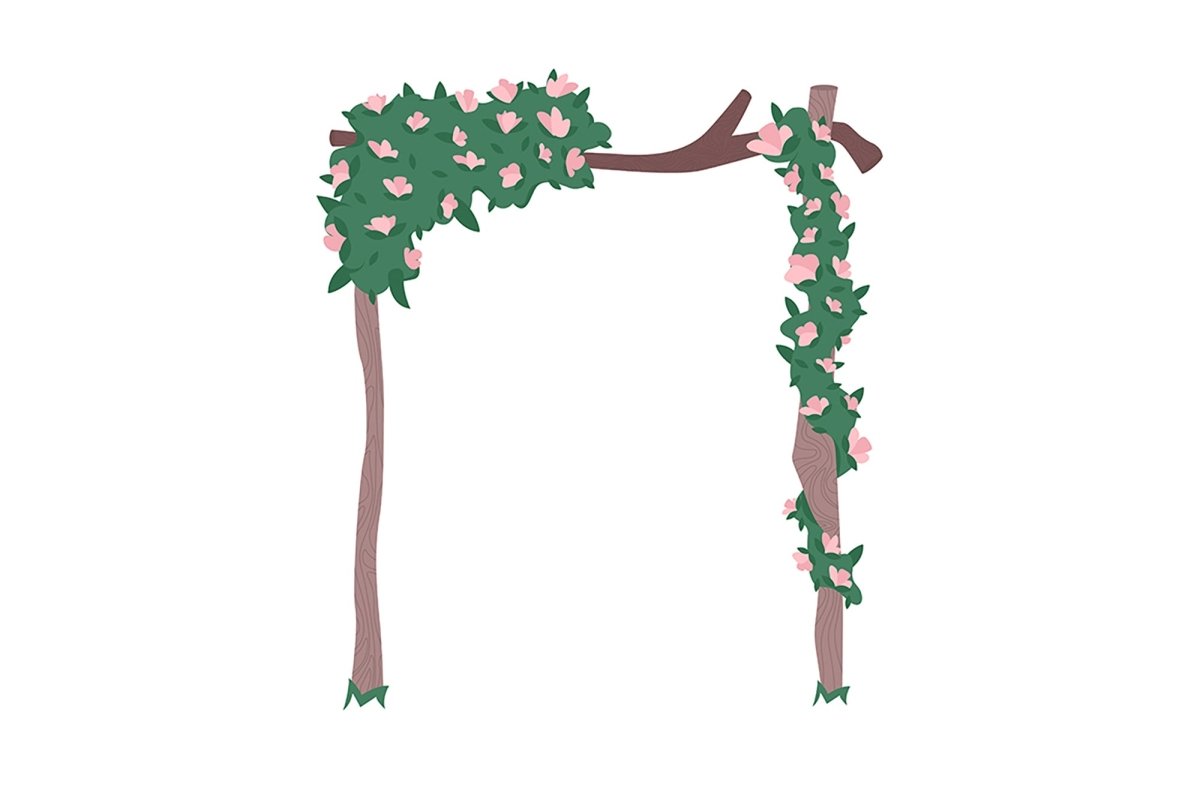 Wedding decorative objects illustration bundle