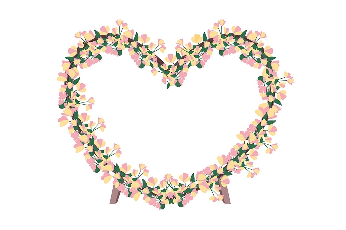 Wedding decorative objects illustration bundle