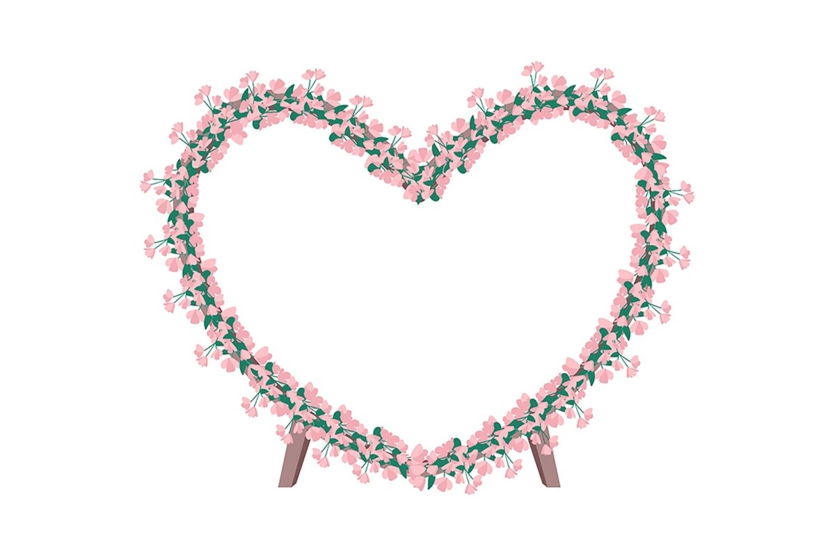 Wedding decorative objects illustration bundle