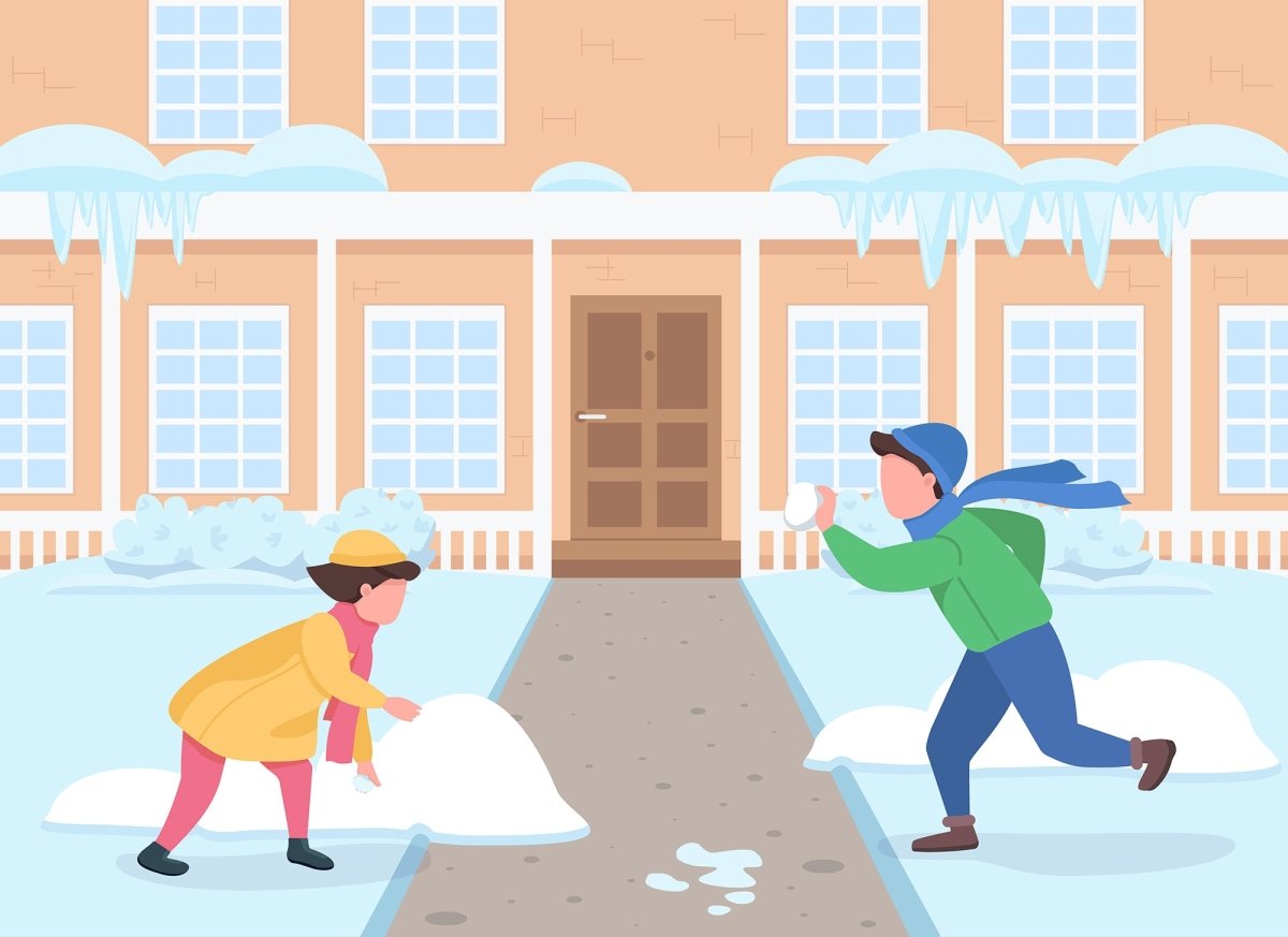 Winter activity flat color vector bundle