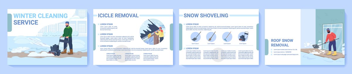 Winter activity flat color vector bundle