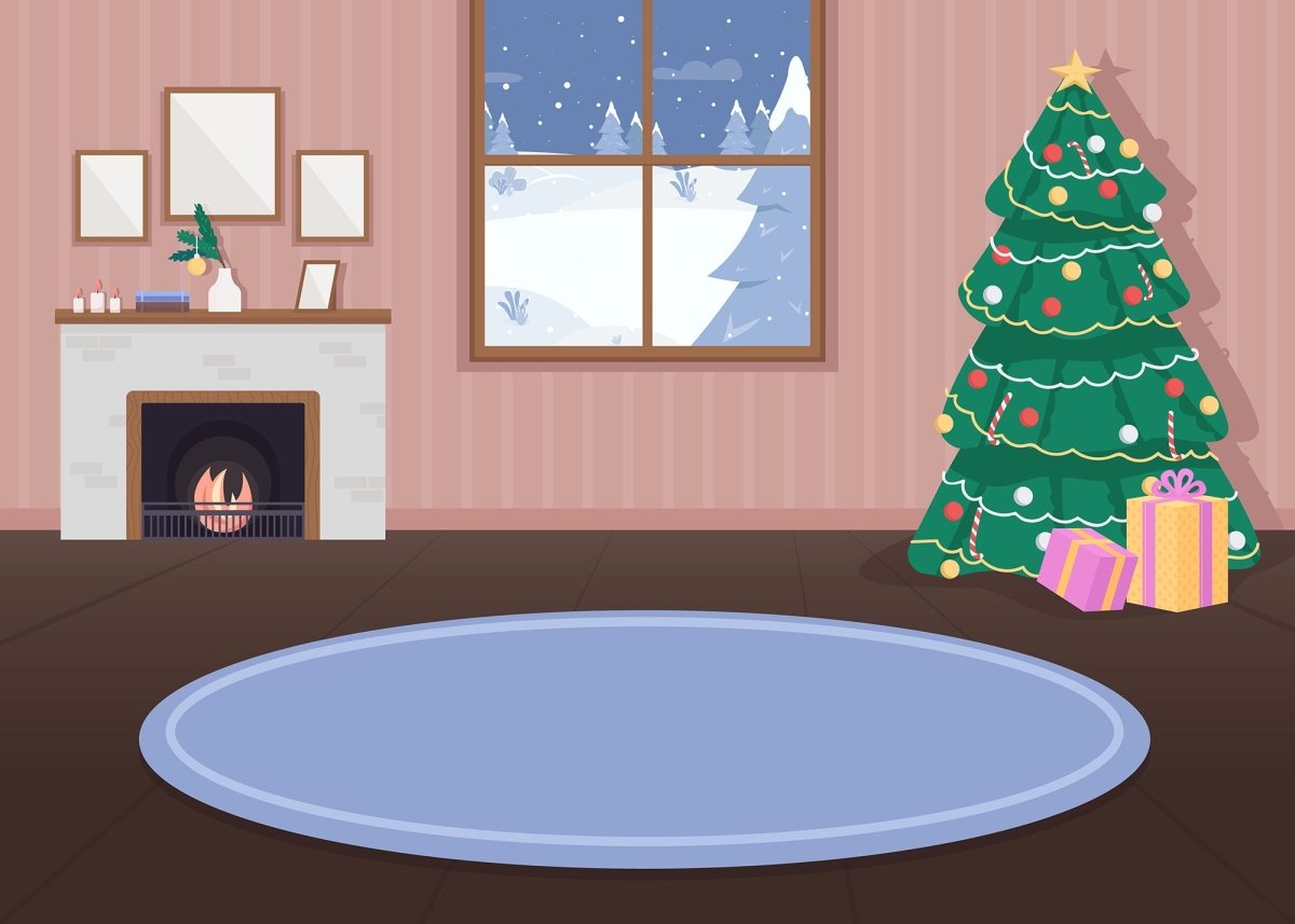 Winter fun flat color vector illustration bundle