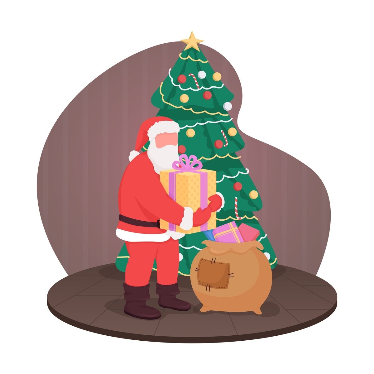 Winter fun flat color vector illustration bundle