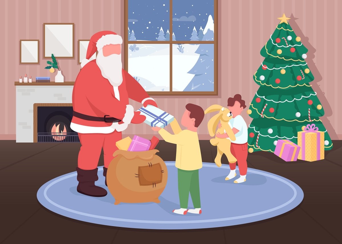 Winter fun flat color vector illustration bundle