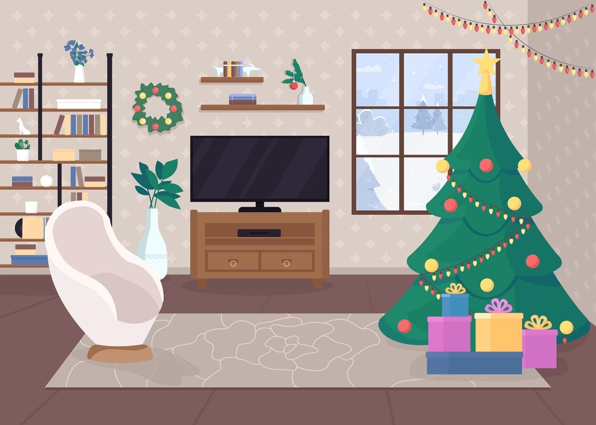 Winter fun flat color vector illustration bundle