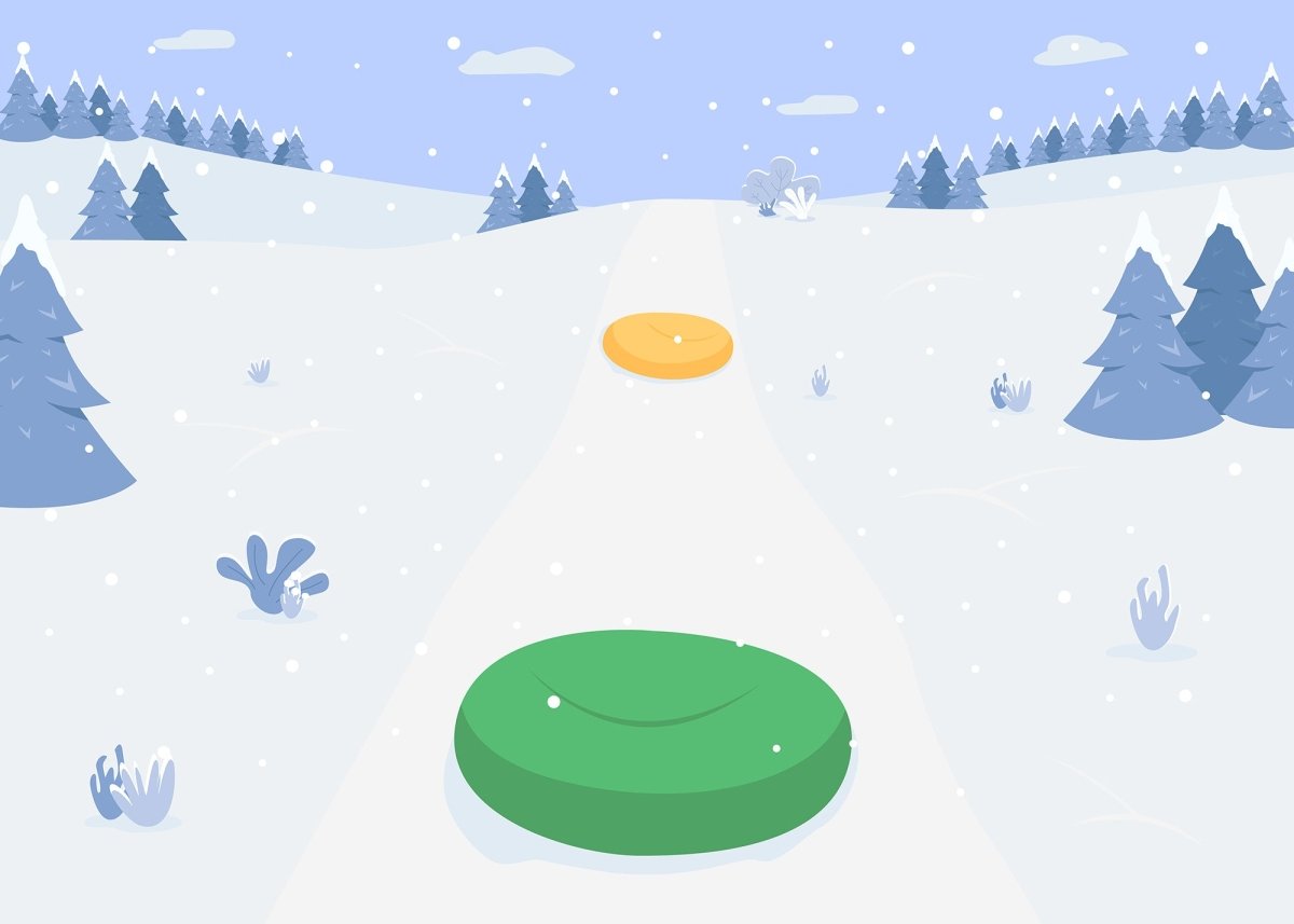 Winter fun flat color vector illustration bundle