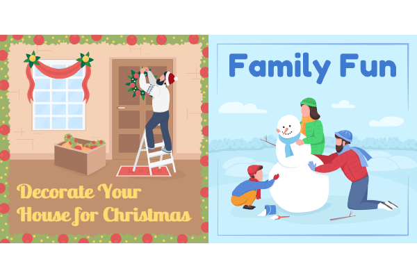 Winter Holiday Social Media Post Mockup