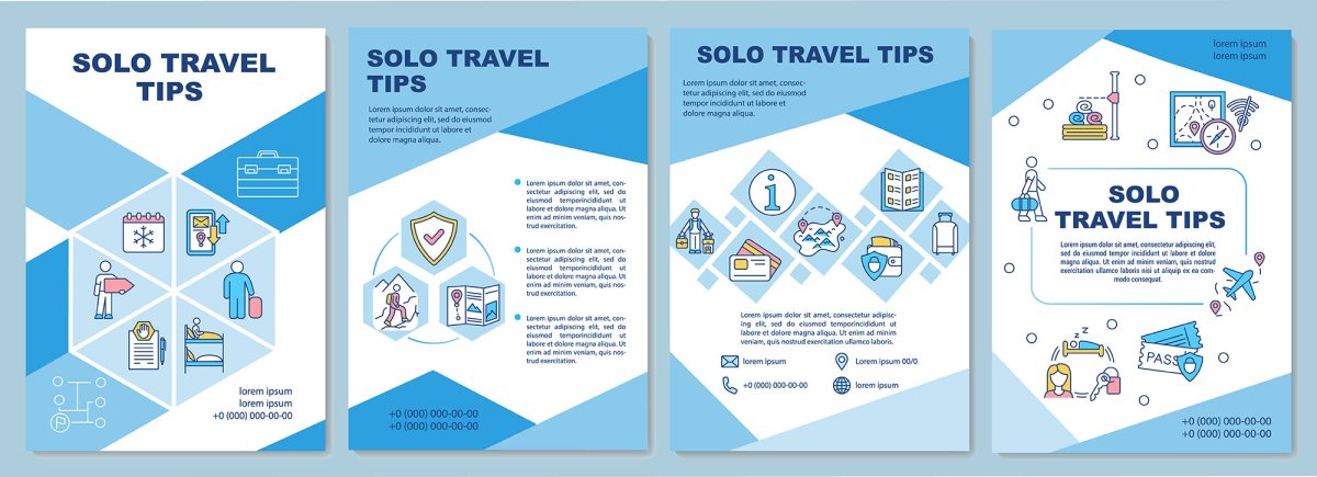 Winter holidays brochure template set